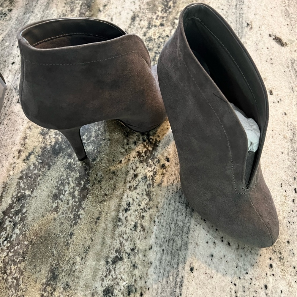 Brand New - Grey suede Bottie Heels!  Sexy and absolutely perfect for Fall!